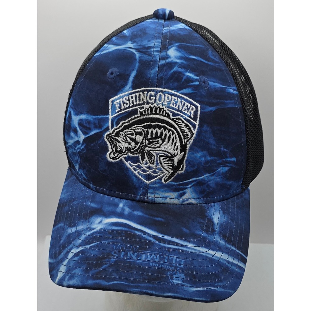 Mossy Oak Elements Aqua Fishing Opener Trucker Hat Outdoor Cap Snapback Blaines